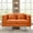 Orange, variant on Modern White 60" Loveseat Sofa Teddy Fabric Sectional Sofa,Comfort Fabric Sectional Sofa-Deep Seating Sectional Sofa with 2 Pillows,Solid Wood Frame Gold Metal Legs