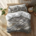 thumbnail image 2 of Marble Duvet Cover Set California King Size Abstract Fluid Art Grey Brown Marble Texture Modern Soft Lightweight Comforter Covers 4 Piece Bedding Set with 1 Duvet Cover 1 Bed Sheet & 2 Pillow Shams, 2 of 8