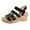 Black, variant on XDDST Womens Summer Sandals 2025 Trendy Women's Wedge Heel Hollow Strap Spring and Summer Glossy Outer Casual Sandals
