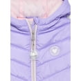 thumbnail image 3 of Pink Platinum Girls Solid Quilted Puffer Coat with Hood, Sizes 4-16, 3 of 3