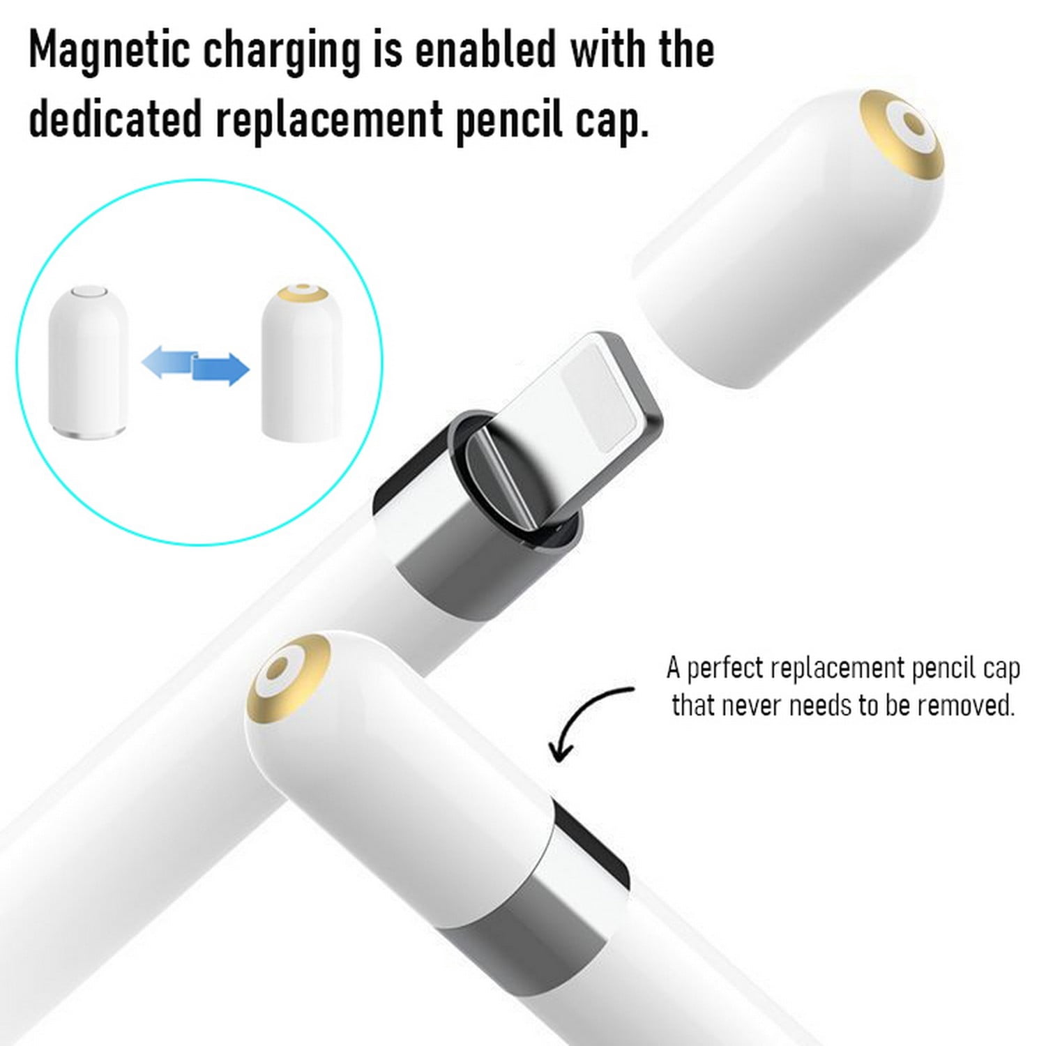 Magnetic Wireless Charging Case for Apple Pencil 1st Generation, Built-in Battery Charger, Portable iPad Pencil Storage Box Holder