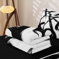 thumbnail image 6 of Homewish Abstract Spiral Zipper Twin Comforter Sets with Fitted Sheet and 2 Pillowcases,Contemporary Artwork Zipper Bedding Set,Black White,Black Reversible,4pcs, 6 of 8