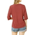 thumbnail image 3 of Allegra K Woman's Drop Shoulder 3/4 Sleeves Horse Print Loose Tops, 3 of 6