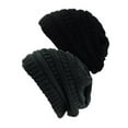 thumbnail image 1 of Bonnet Tricoté pour Femmes (2 PACK), Noir/gris Mélangé, 1 of 1