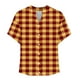 thumbnail image 4 of mfyjkho Tops Para Mujer, Camiseta De Verano Para Mujer, Holgada Y Moderna, Con Cuello En V, Manga Corta, A Rayas Y Cuadros, Con Botones Tops Para Mujer S, 4 of 5