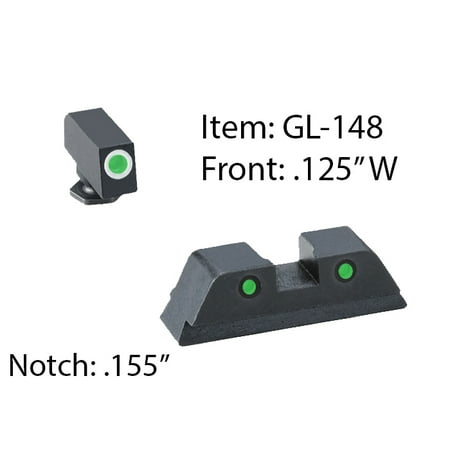 AmeriGlo Green Front/Rear Operator Night Sights (Best Rifle Mounted Light For Night Hunting)