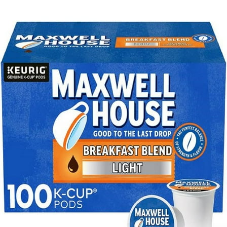 Maxwell House Light Roast Breakfast Blend Coffee K-Cup Pods (31 oz., 100 ct.)