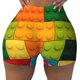 thumbnail image 2 of Balery Colorful Building Blocks Pantalones cortos de entrenamiento estampados para mujer, sin costuras, ajustados, para gimnasio, yoga, correr, deportes, ejercicio activo, fitness.-XX-Large, 2 of 8