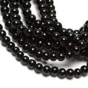 Cousin Glass Round Black Beads, 230 Piece