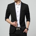thumbnail image 3 of SWSMCLT Men's Business Casual Blazer Split Suit Jacket Long Sleeved Blazer Jacket Casual Snazzy Black 38, 3 of 4