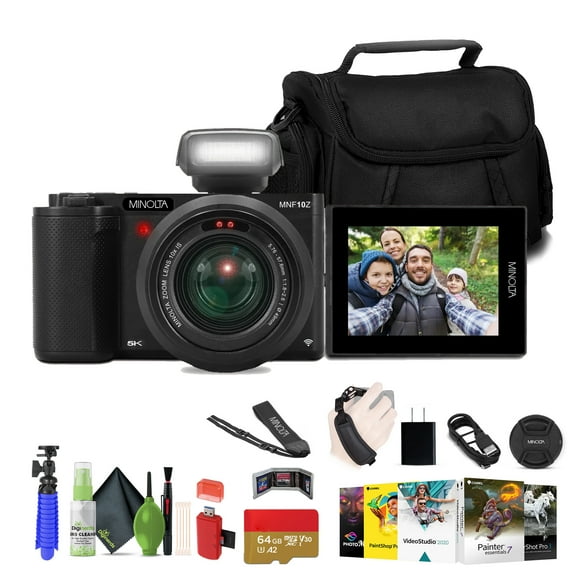 Minolta 72MP Camera w/10x Optical Zoom, Black