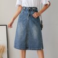 thumbnail image 2 of MIXUE Skirts For Women Summer Solid Color A Line Loose Fit Casual Denim Skirt Daily-Wear,Blue,XL, 2 of 5