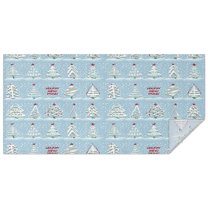 Blue Christmas Tree Pattern Rectangle Tablecloth 60"x120",Waterproof Polyester Rectangle Table Cloth, Wipeable Spillproof Polyester Tablecloth for Dining, Camping, Indoor and Outdoor