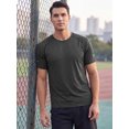 thumbnail image 4 of INSPIRE CHIC Men's Athletic T-Shirt Short Sleeve Crew Neck Running T-Shirts M Black, 4 of 5