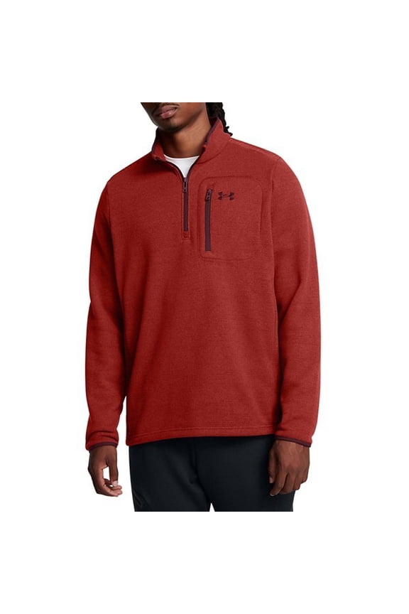 Expanse 1/4-Zip Long-Sleeve Pullover for Men - Earthen Orange - L