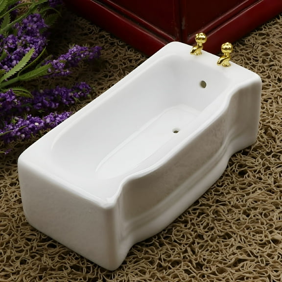 ACDANC 1/12 Scale Bathroom Tub Bath Accessories Dollhouse Furniture Bathroom White