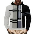 thumbnail image 2 of Handshe Chandail à Capuche pour Hommes, Mode Décontractée Quotidienne Chandail Rayé pour Randonnée en Plein Air et Style de Rue, Grande Taille, 2 of 6