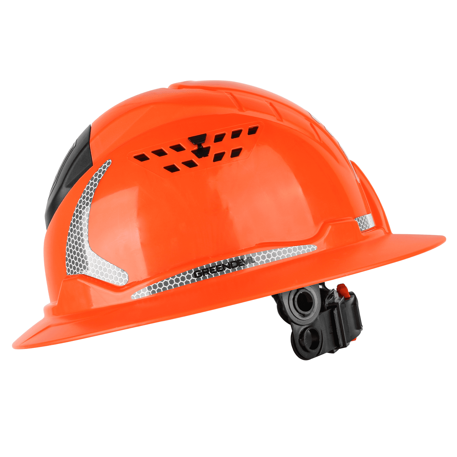 GREEN DEVIL Full Brim Hard Hat ANSI Z89.1 Type 1 Class C Certified Vented Construction Helmet with 6-Point Ratchet Suspension for Men Women