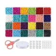 thumbnail image 2 of Kit de cuentas espaciadoras de arcilla redondas, cuentas sueltas de colores variados para hacer pulseras y collares. 4mm 6000 piezas, 2 of 9