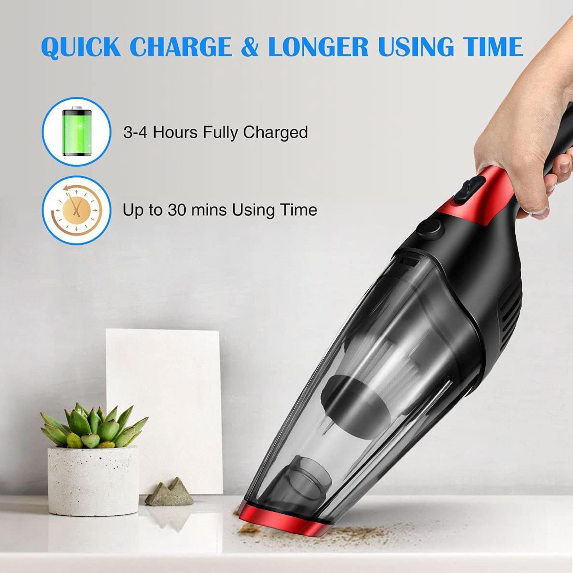 Milex Wet & Dry Handheld Vacuum – Portable Cordless Vacuum Cleaner for Cars, Spills & Small Messes