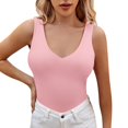 thumbnail image 1 of adviicd Womens Tank Top Women's Sleeveless Spaghetti Strap Ribbed Camisole Tank Tops Pink,L, 1 of 5