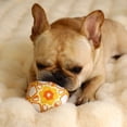 thumbnail image 4 of Juguete duradero Methold para perro tipo bola chirriante de felpa amarillo, 4 of 6