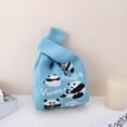 thumbnail image 5 of Unique Bargains 1 Pc Knitted Wrist Bag Cute Animal Pattern Gift Bag Blue, 5 of 5