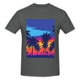 thumbnail image 4 of Bingfone Beach With Palm Trees Men'S Loose Fit Short-Sleeve Pocket T-Shirt, 4 of 7