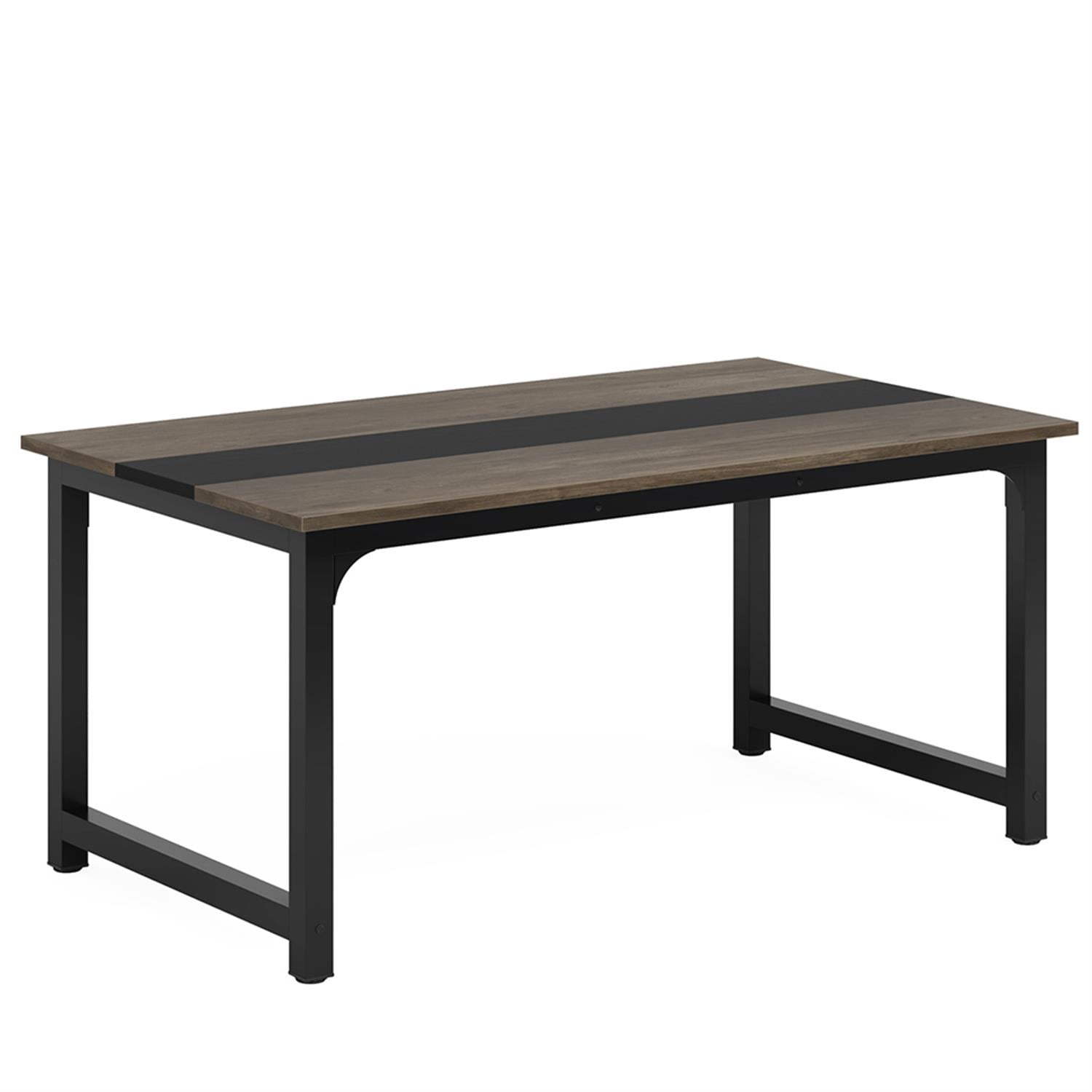 Demi Bonn 63" Modern Large Computer Desk, Rectangular Meeting Table Executive Desk, Simple Study Work Desk for Home Office, Study, Living Room, Gray
