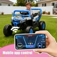 thumbnail image 3 of Xuanlur 12V 4.5AH Ride on UTV for Kids, Electric Car w/Parents Control & App Control, 25W*2 Motors Battery Powered w/Slow Start, Swing Function, Lights, Music, Ride on Toy for Kids Aged 3-6, Blue, 3 of 7