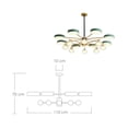 thumbnail image 2 of Lampara de techo estilo industrial hierro forjado verde con dorado lampara downlight ilios innova 8 luces, 2 of 9