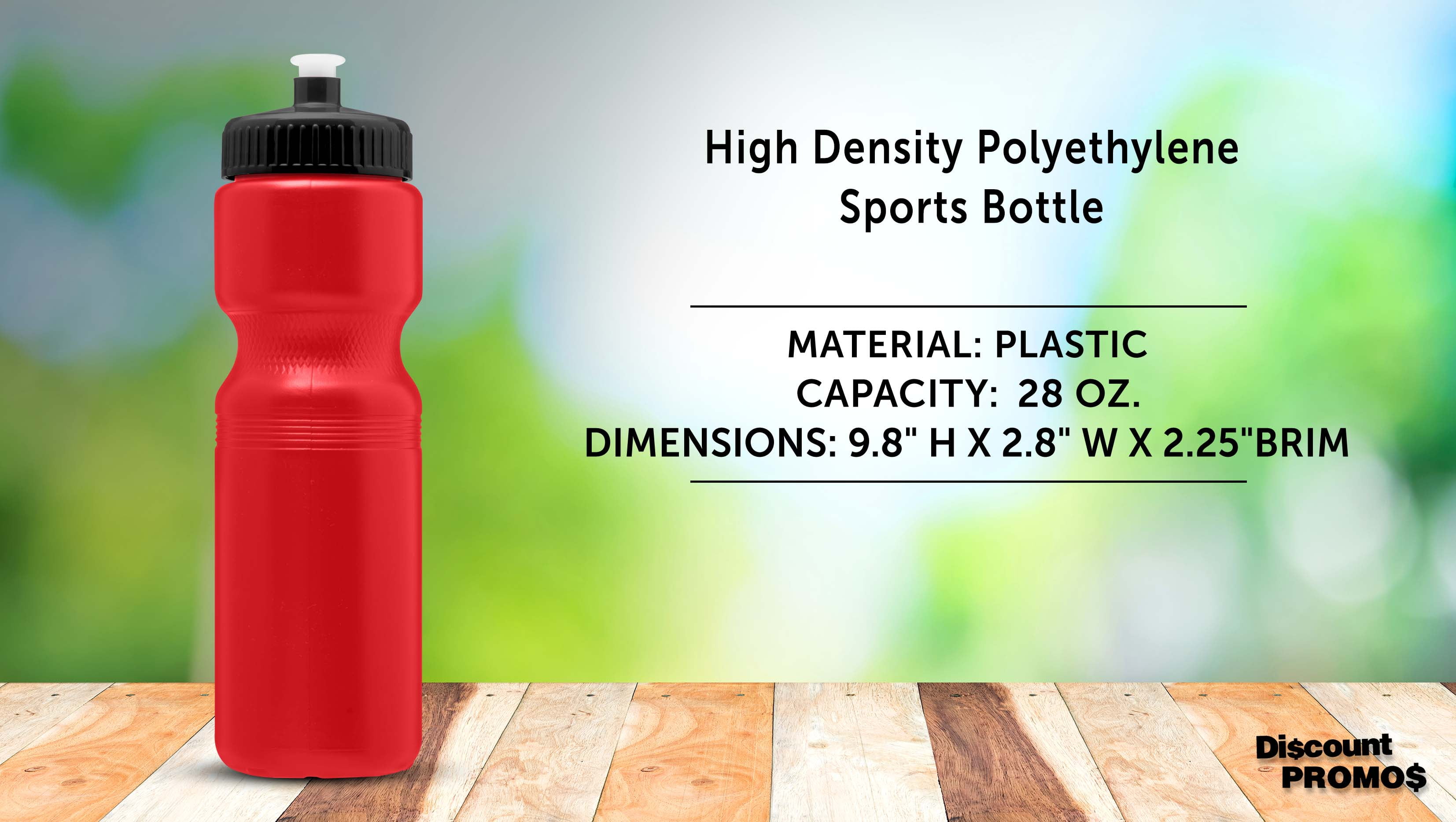 Water Bottles with Push Cap 28 oz. Set of 6, Bulk Pack - Reusable, Great for Gym, Hiking, Cycling, School - Red