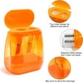 thumbnail image 4 of Tutuviw 4Pcs Pencil Sharpeners Dual Holes Handheld Pencil Sharpeners with Lid for Adults  Office Home Supply 4 Colors, 4 of 8