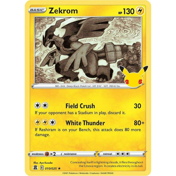 Pokemon Celebrations Holo Rare Zekrom #10