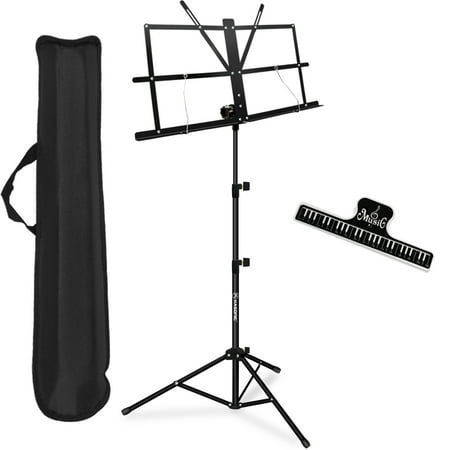 Music Stand, Kasonic Professional Collapsible Orchestra Portable and Light weight with Music Sheet Clip Holder & Carrying Bag Suitable for Instrumental (Best Lightweight Music Stand)