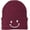 Maroon, variant on Smiley Face Outline Embroidered Beanie | Cute Knit Winter Hat | Unisex Warm Cuff Skull Cap for Men & Women (Green)