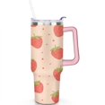 thumbnail image 2 of 40 OZ Tumbler with Handle Insulated Coffee Mug Strawberry Stainless Steel Cup for Cafe Drinks Beverage Liquid Cocktail Ideal Gift for Women Daughter Mom, 2 of 7