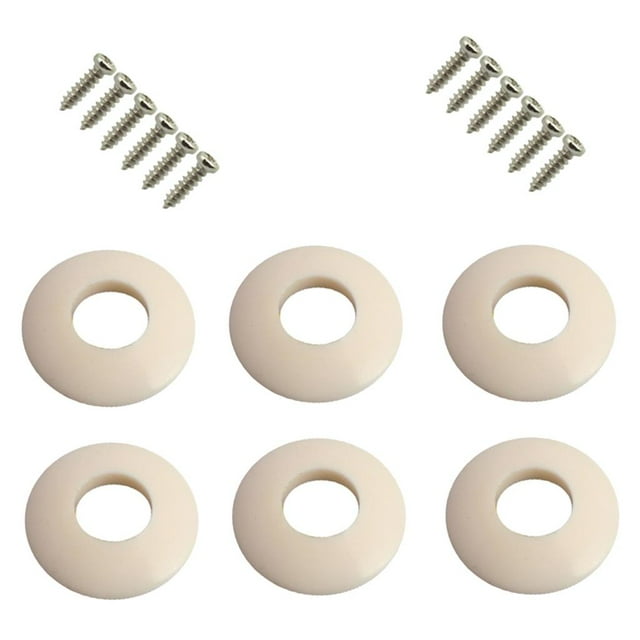 Arandelas de plástico para de guitarra de 6 piezas para clavijas de afinación semicerradas de engranaje abierto Llaves Hugo Arandela de férula de afinador de guitarra