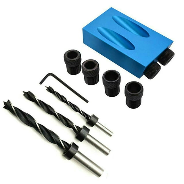 yeacher DIY Woodworking Pocket Hole Jig Drill Set Carving Tools Screw Adapter Carpenter