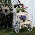 thumbnail image 2 of Alpine Corporation MBB104 Alpine Wooden Cart Plant and Display Stand w/Chalkboard, 31" L x 22" W x 34" H, Off-white, 2 of 9