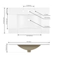 thumbnail image 6 of JONATHAN Y Ancillary 3-Hole 30 in. W x 18.25 in. D Classic Contemporary Rectangular Ceramic Single Sink Basin Vanity Top, White, 6 of 8
