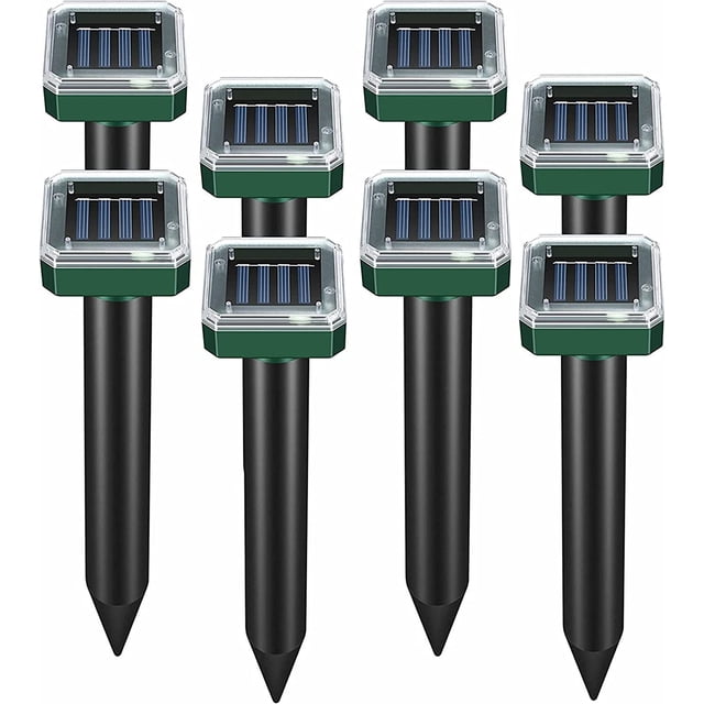Repelente solar de ratones para patio cuadrado con luz, repelente ultrasónico para serpientes, repelente de aves para granjas