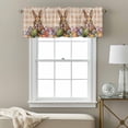 thumbnail image 3 of Easter Bunny, Kitchen Curtain Valances for Windows Farmhouse Short Curtains, Vintage Plaid Orange Easter Eggs Rabbits Rod Pocket Valance Curtain for Bedroom Cafe Living Room 54"x18", 3 of 8