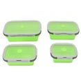 thumbnail image 1 of Collapsible Lunch Container, Foldable Meal Container Silicone Soft  For Office For Men Women Pink,Green,Rose Red, 1 of 8