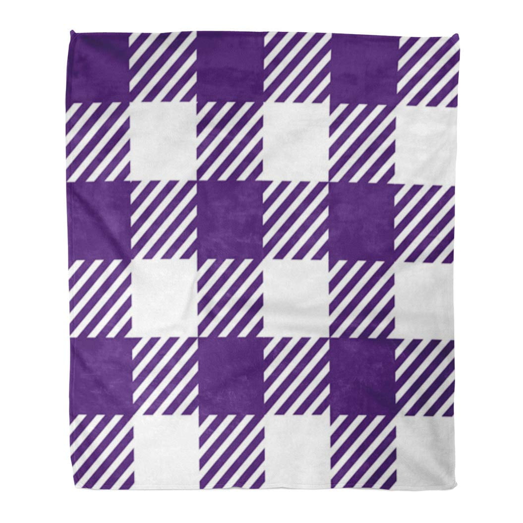 ASHLEIGH Throw Blanket Warm Cozy Print Flannel Purple Abstract Violet