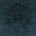 thumbnail image 1 of Ahgly Company Indoor Square Abstract Dark Blue Grey Blue Abstract Area Rugs, 4' Square, 1 of 6