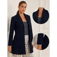 thumbnail image 2 of DARING DIVA Women's Single Breasted Button Down Outerwear Pea Coats Deep Blue XS, 2 of 6