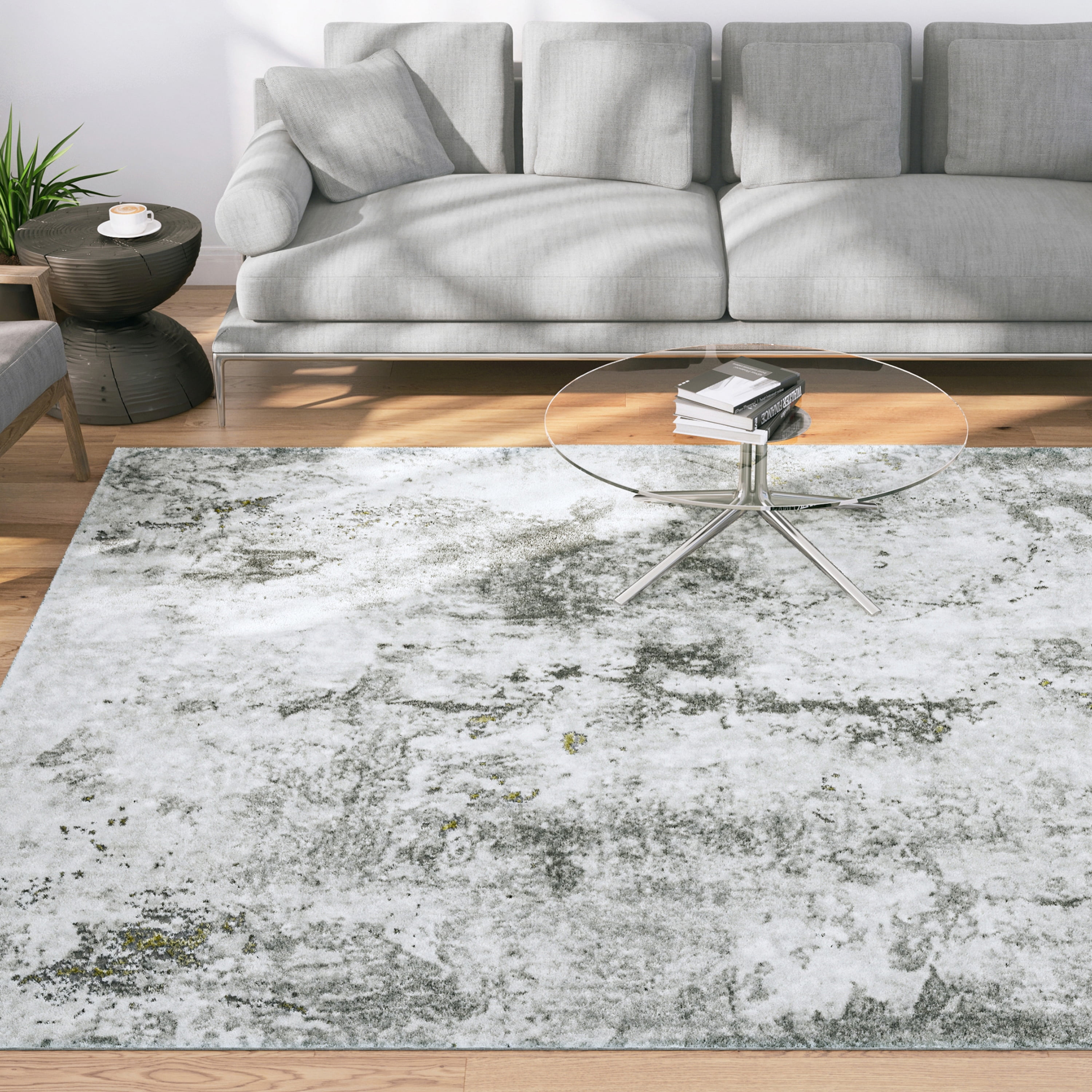 Bliss Rugs Modern Contemporary Abstract Area Rug, Indoor Rugs for Living Room, Dining Room, Bedroom | Beige, 5' x 8' (5'3''x7'3'')