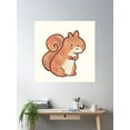 thumbnail image 2 of Red Squirrel Illustration Poster Wall Art, Modern Wall Decor For Living Room Bedroom, 8x12 UNFRAMED, 2 of 3