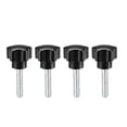 thumbnail image 5 of Uxcell M6 x 30mm Male Thread 32mm Head Star Knobs Zinc Plated Black 4 Pack, 5 of 5
